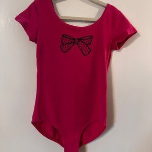 ❤️3/$10 Danskin Now Pink Leotard with Black Accents